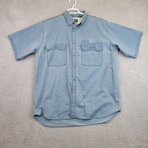 Great Northwest Mens Shirt 1X Blue Button Front Chambray Denim Fishing‎ Lined